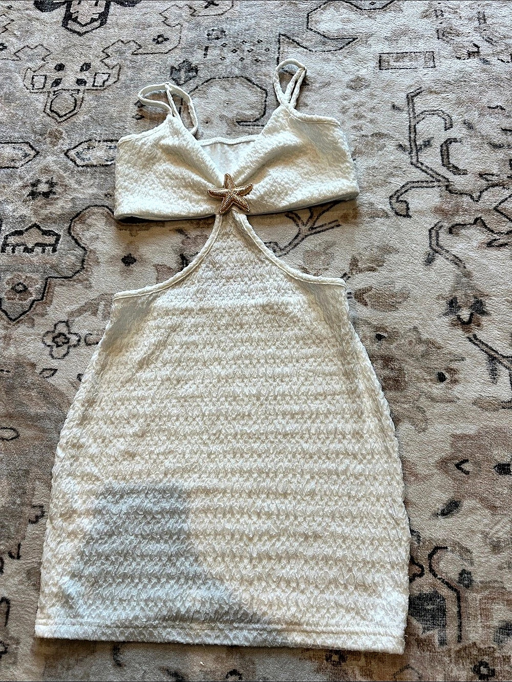 White Starfish Detail Mini Dress Like New